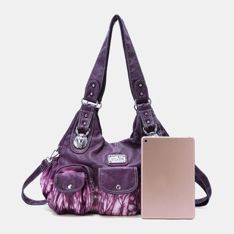 Crossbody-veske Med Flere Lommer For Dame Tie Dye Skulderveske