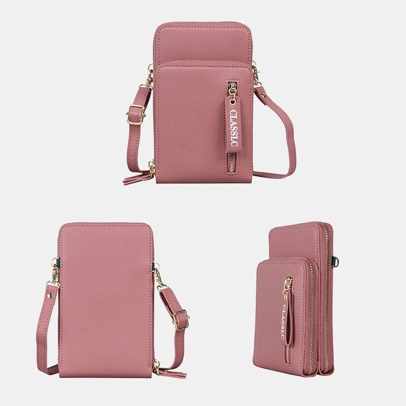 Dame 3-kortspor 6.5 Tommers Solid Telefonveske Crossbody-veske Skulderveske