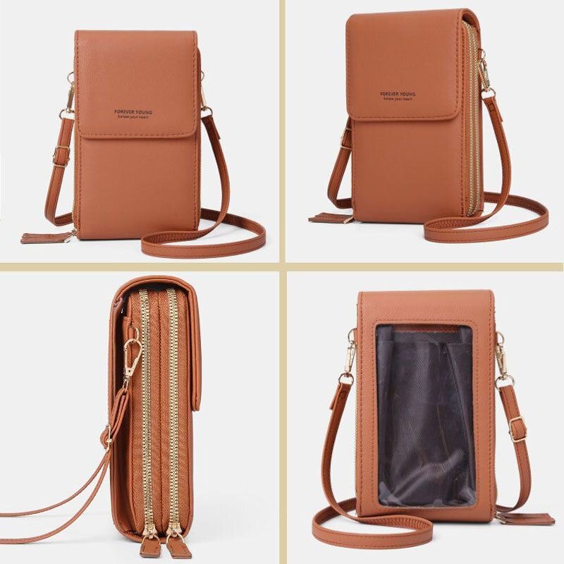 Dame 6.5 Tommers Berøringsskjermveske Clutchveske Kortveske Stor Kapasitet Crossbody Telefonveske Med Flere Lommer