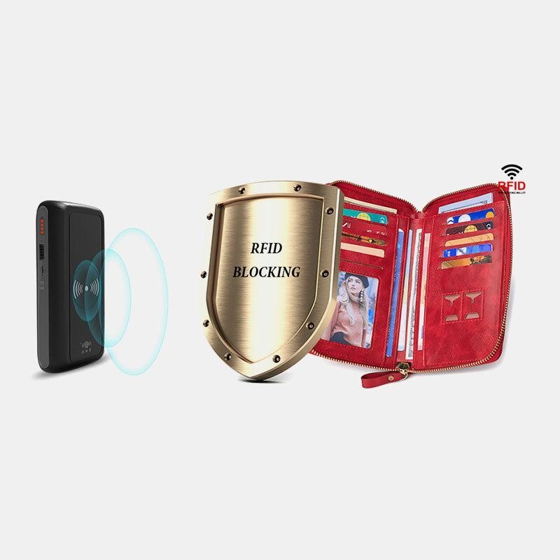 Dame Anti-tyveri Multifunksjon Dusk Dekor Crossbody Bag Multi-kortspor Lommebok Clutch Veske Telefonveske