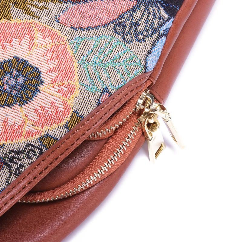 Dame Broderi Blomster Brystveske Vintage National Crossbody Bag