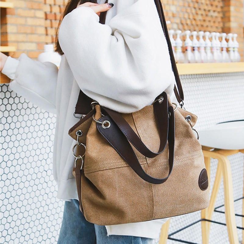 Dame Casual Canvas Multi-carry Håndveske Skulderveske