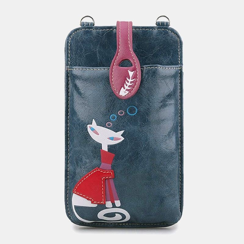 Dame Casual Fashion Beauty Cat Pattern Crossbody Bag Skulderveske For Outdoor