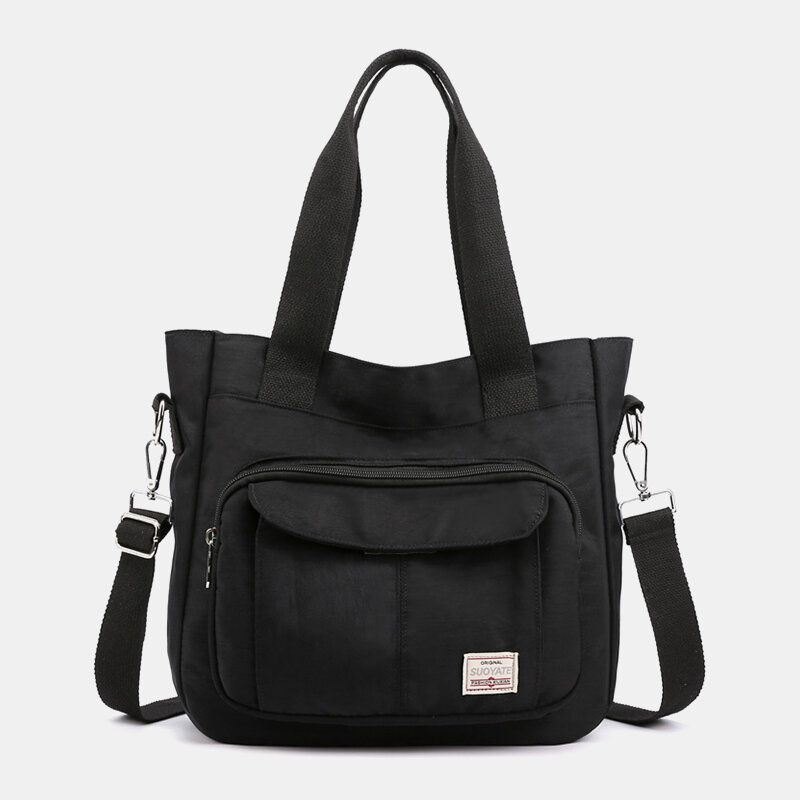 Dame Casual Lett Veske Solid Håndveske Med Stor Kapasitet Crossbody-veske