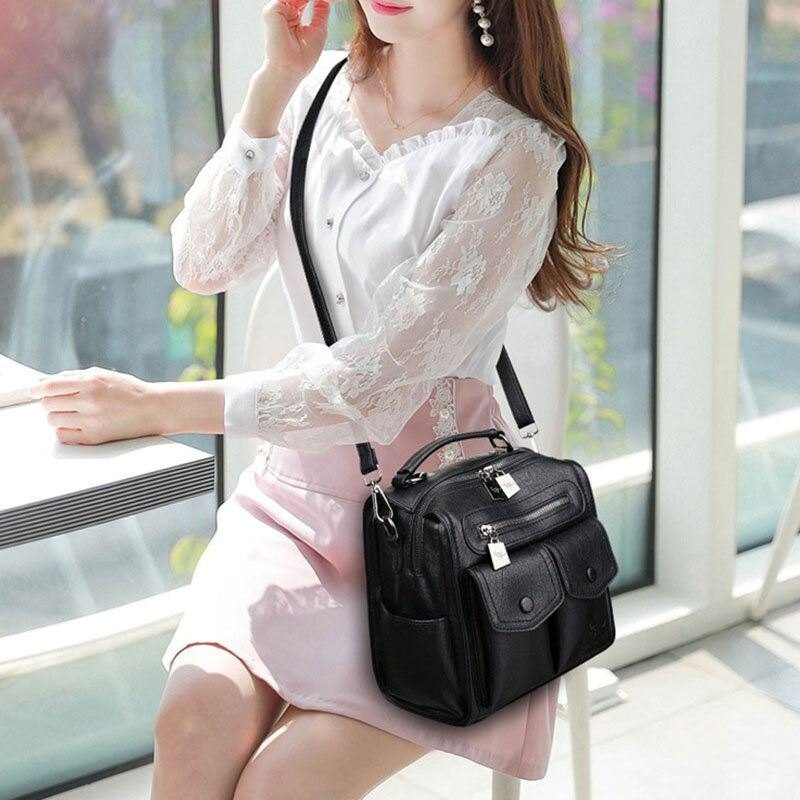 Dame Casual Solid Crossbody Bag Ryggsekk Skulderveske