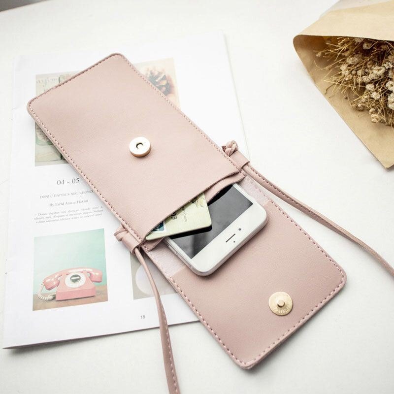 Dame Casual Solid Hollow Out Berøringsskjerm 6.3 Tommers Telefonveske Skulderveske Crossbody-veske