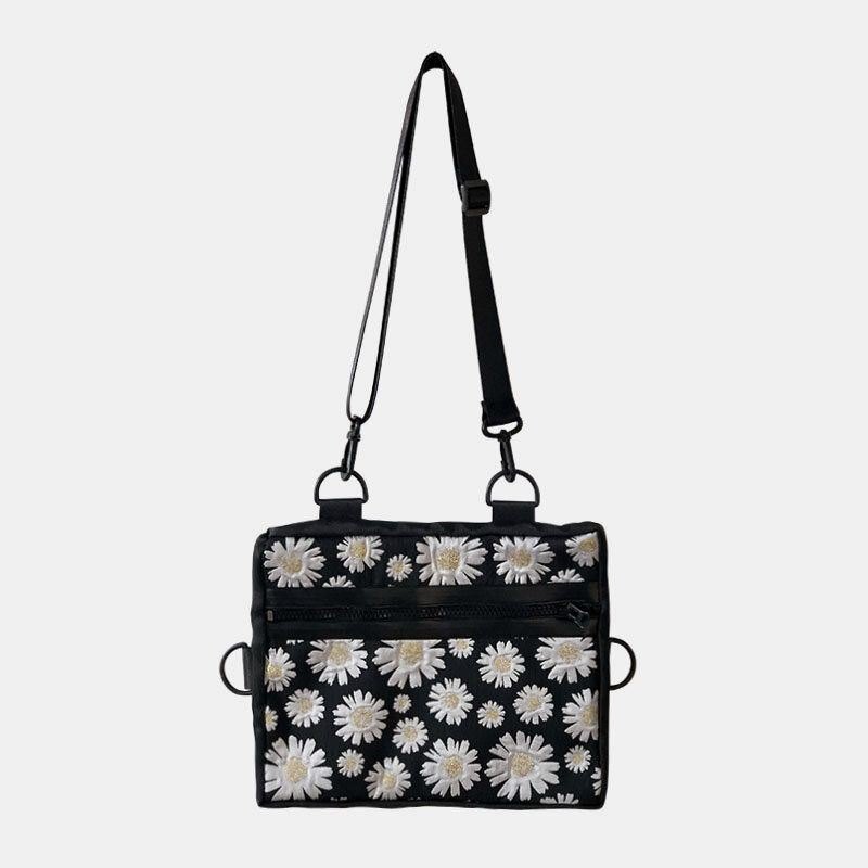 Dame Daisy Casual Flower Nylon Crossbody Bag Skulderveske