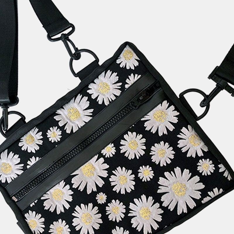 Dame Daisy Casual Flower Nylon Crossbody Bag Skulderveske