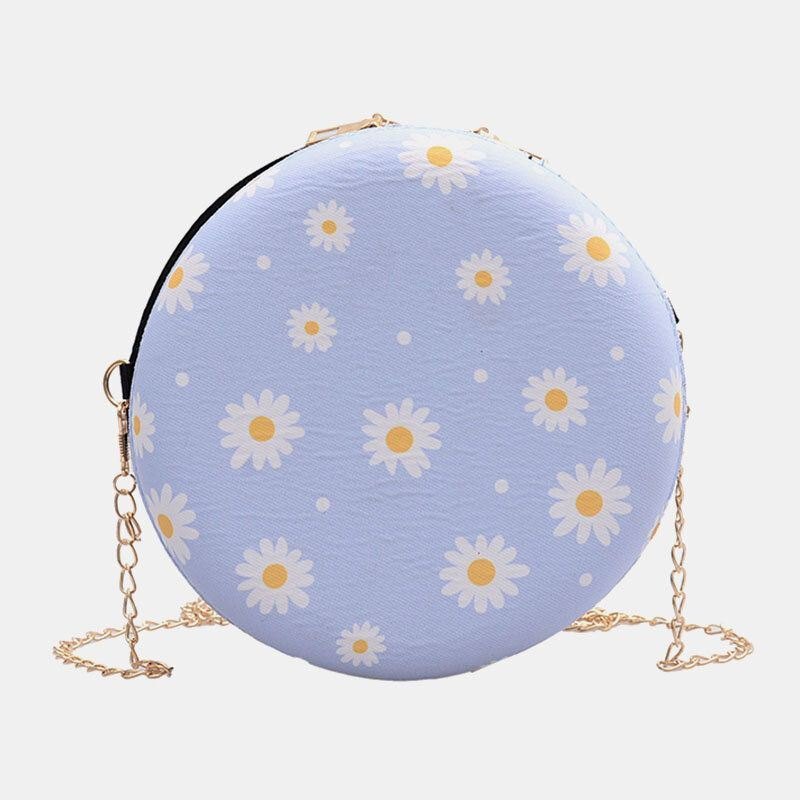 Dame Dotted Daisy Printed Chain Skulderveske