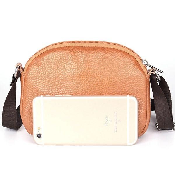 Dame Ekte Skinn Kuskinn Uformell Skulderveske Telefonveske Crossbody-veske