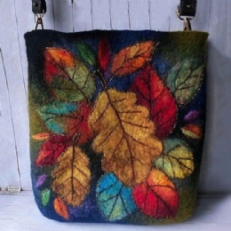 Dame Fargerike Leaf Diy Lam Hårveske Crossbody Bag Skulderveske