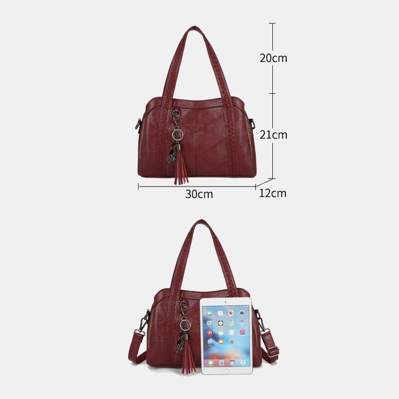 Dame Flere Lommer Flere Rom Dusk Crossbody Bag Retro Stor Kapasitet Tote Skulderveske Håndveske