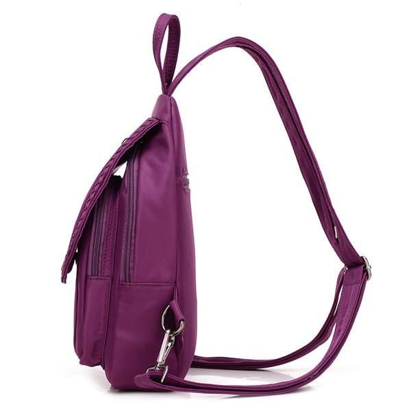 Dame Flettedekorasjon Nylon Vanntett Casual Brystveske Outdoor Crossbody Bag