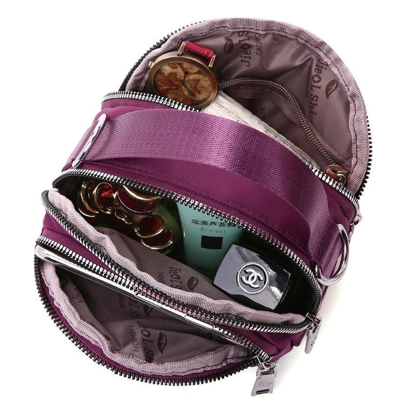 Dame Fritid Vanntett Multi-lomme Rutet Crossbody Bag Skulderveske