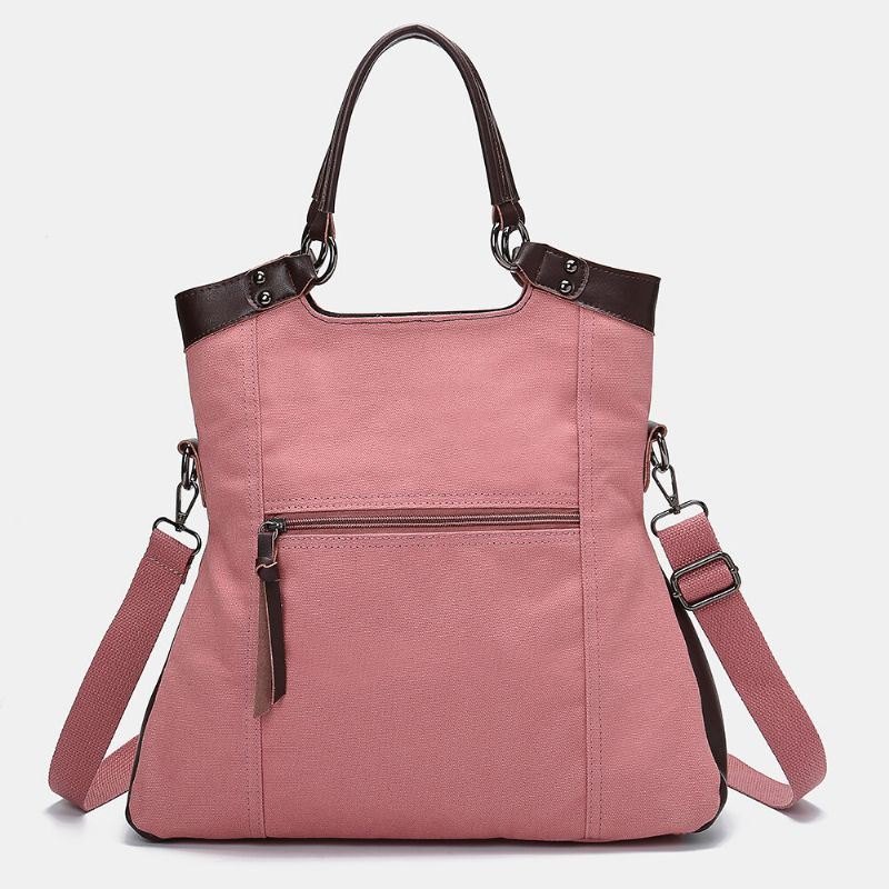 Dame Herre Multifunksjon Canvas Crossbody Bag Ryggsekk