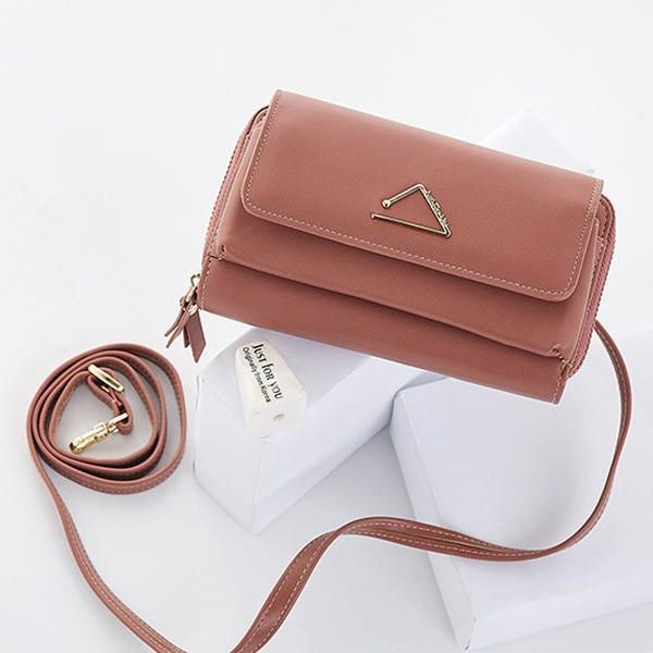 Dame Imitert Skinn Stilig Tiny Crossbody Bag