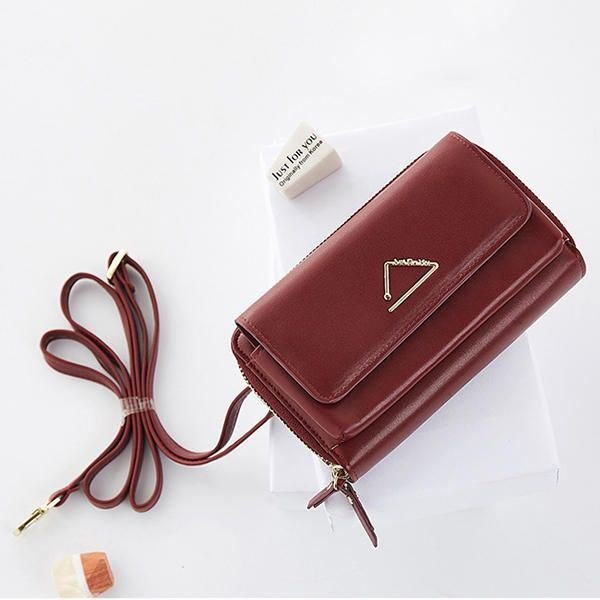 Dame Imitert Skinn Stilig Tiny Crossbody Bag