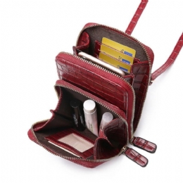 Dame Krokodillemønster Multi-card Slots Veske Telefonveske Crossbody Bag