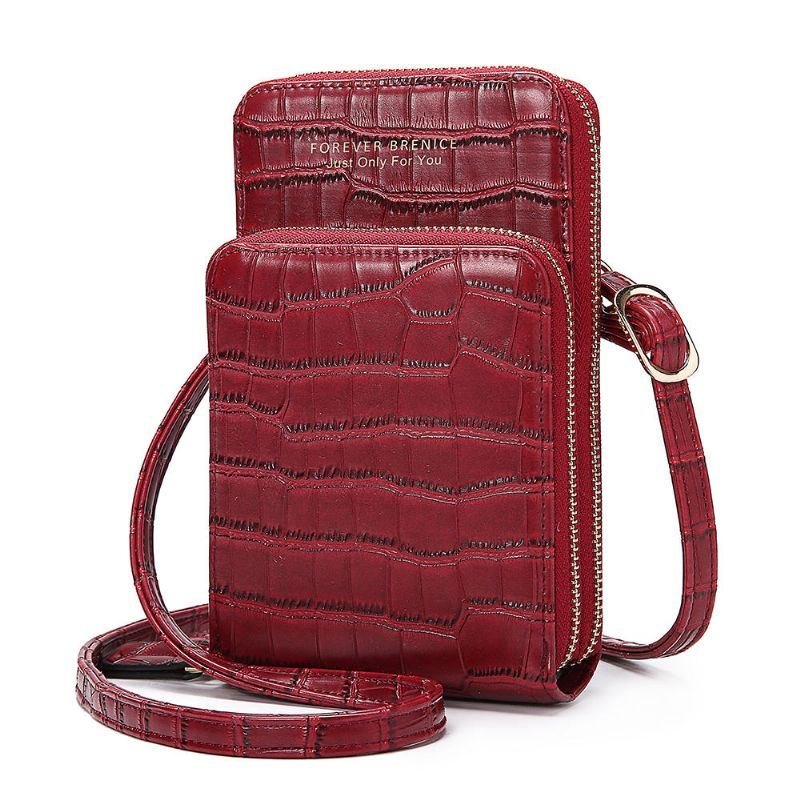 Dame Krokodillemønster Multi-card Slots Veske Telefonveske Crossbody Bag