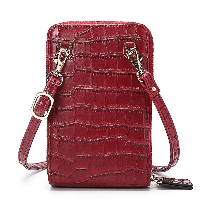 Dame Krokodillemønster Multi-card Slots Veske Telefonveske Crossbody Bag