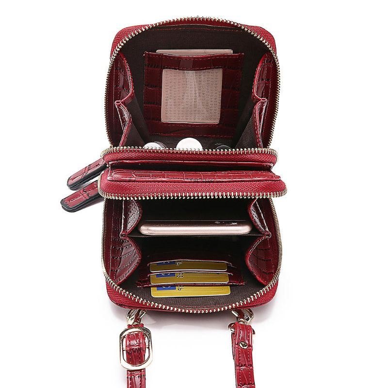 Dame Krokodillemønster Multi-card Slots Veske Telefonveske Crossbody Bag