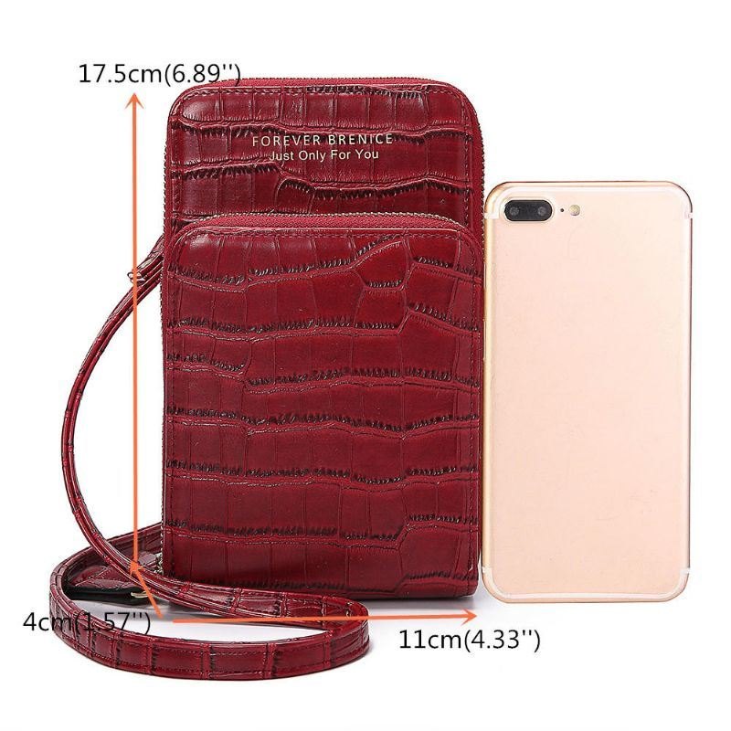 Dame Krokodillemønster Multi-card Slots Veske Telefonveske Crossbody Bag