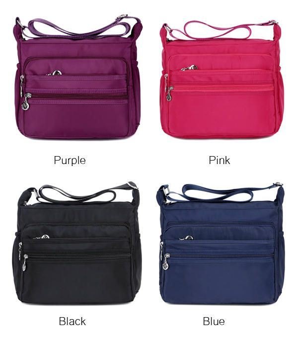 Dame Med Stor Kapasitet Vanntett Nylon Skulderveske Crossbody Bag