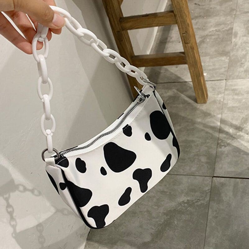 Dame Milk Pattern Chain Shoulder Crossbody Bag