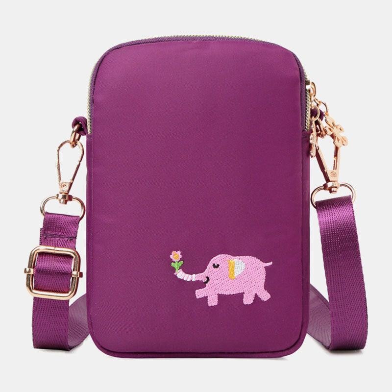 Dame Mini Elefantmønster Multifunksjonell Skulderveske Crossbody-veske Telefonveske