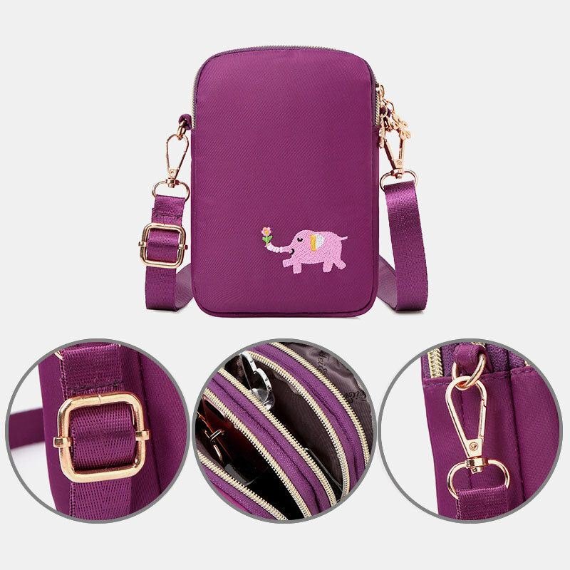 Dame Mini Elefantmønster Multifunksjonell Skulderveske Crossbody-veske Telefonveske