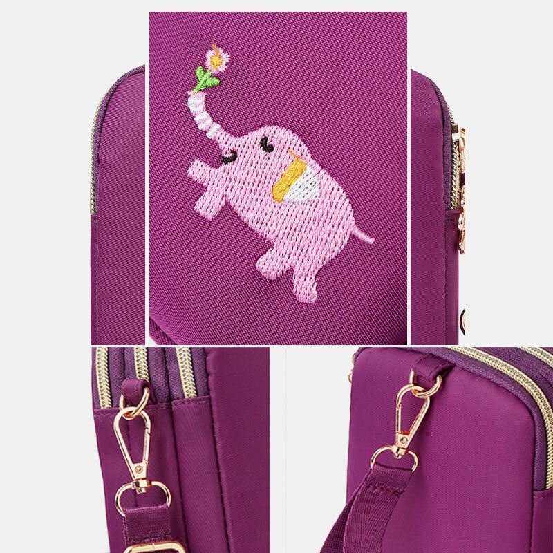 Dame Mini Elefantmønster Multifunksjonell Skulderveske Crossbody-veske Telefonveske