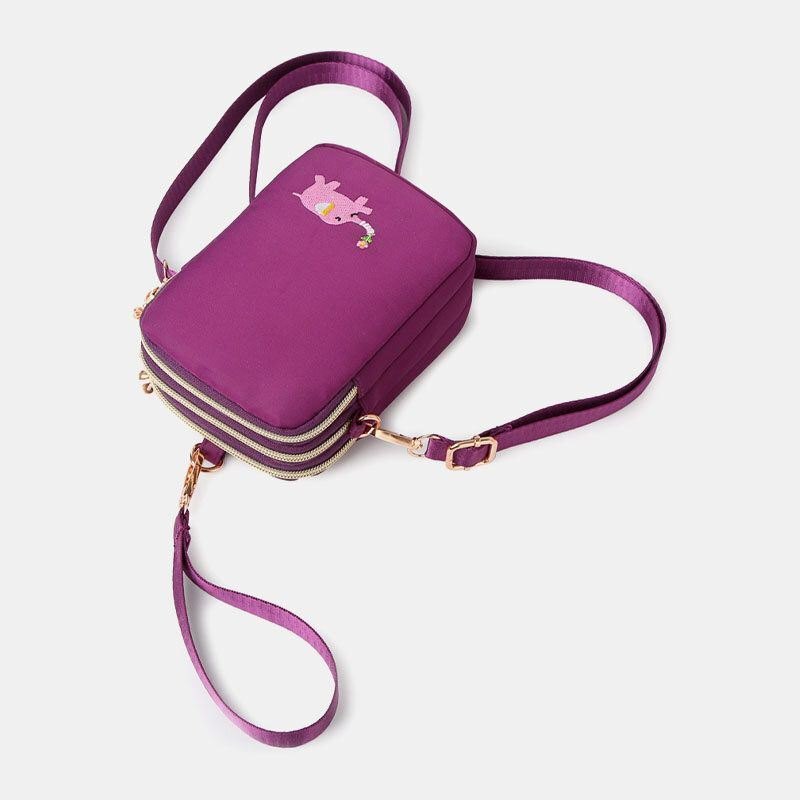 Dame Mini Elefantmønster Multifunksjonell Skulderveske Crossbody-veske Telefonveske