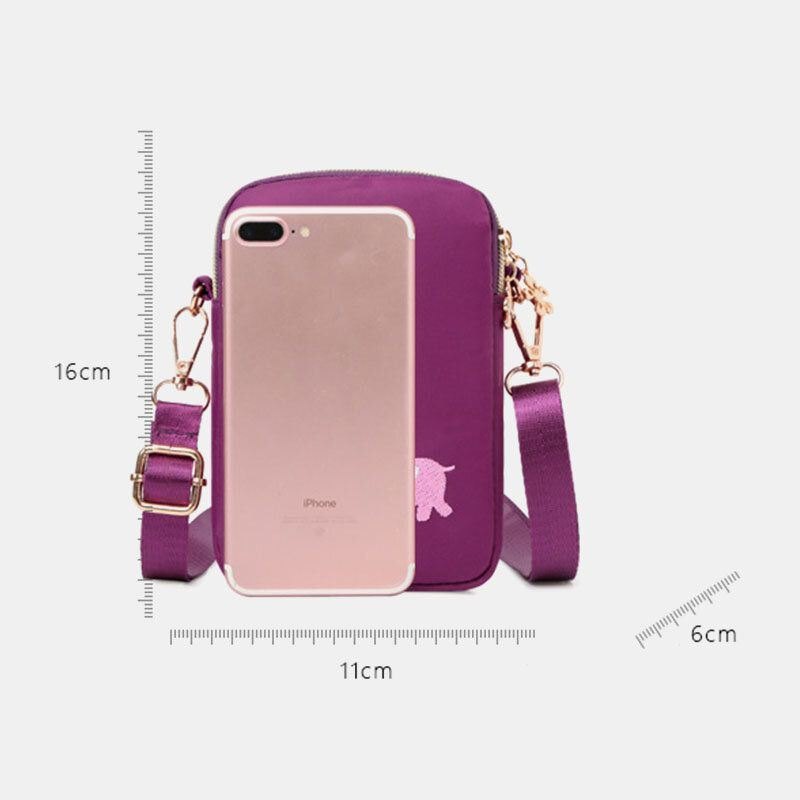 Dame Mini Elefantmønster Multifunksjonell Skulderveske Crossbody-veske Telefonveske