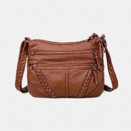 Dame Multi-pocket Middelaldrende Vintage Crossbody Bag Skulderveske