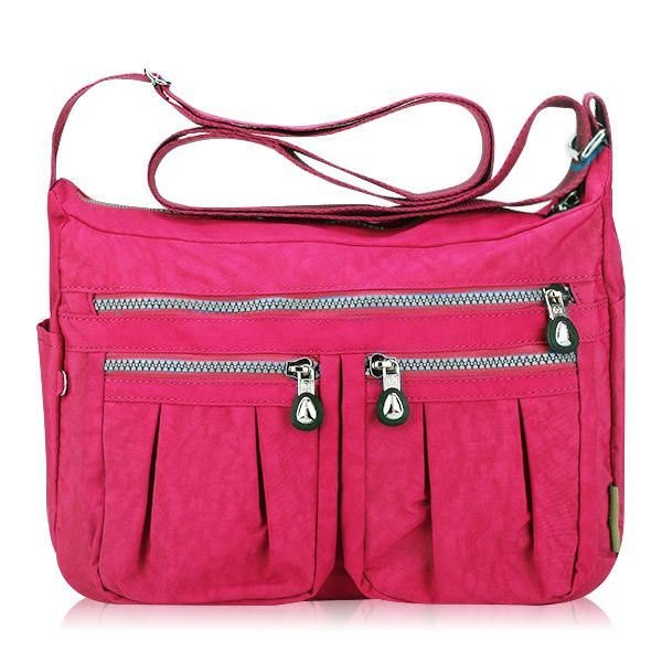 Dame Nylon Lettvektsveske Casual Outdooor Vanntett Skulderveske Crossbody-veske