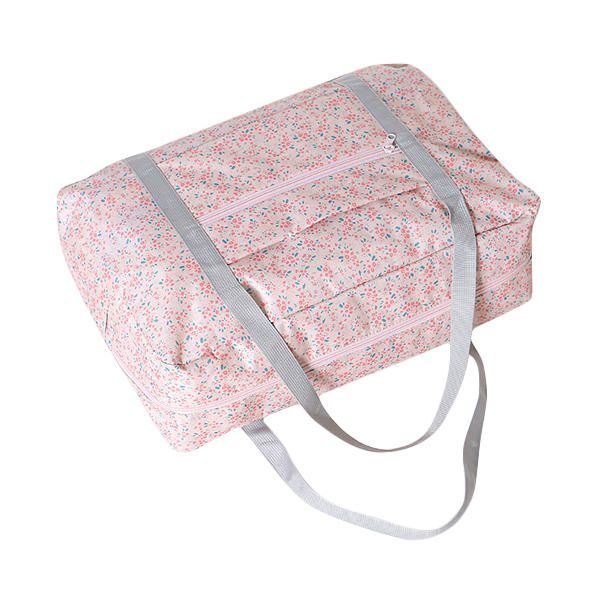 Dame Nylon Små Blomster Reiseveske Floral Duffel Bag Bagasjeveske Håndveske