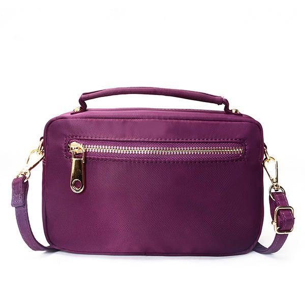 Dame Nylon Vanntett Multi Pocket Glidelås Håndveske Crossbody Bag