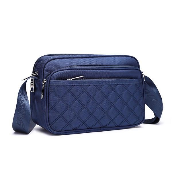 Dame Oxford Cloth Vanntett Ruttemønster Crossbody Bag