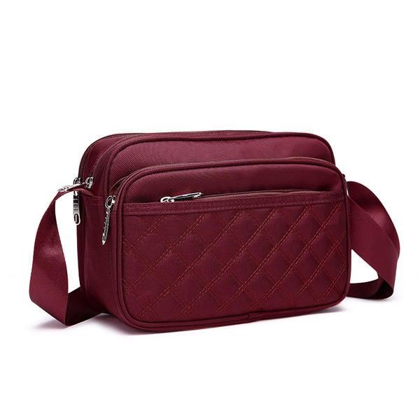 Dame Oxford Cloth Vanntett Ruttemønster Crossbody Bag