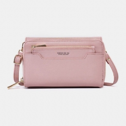 Dame Pu 6.3 Tommers Telefon Solid Crossbody Bag Telefonveske Lommebok