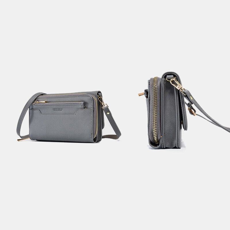 Dame Pu 6.3 Tommers Telefon Solid Crossbody Bag Telefonveske Lommebok