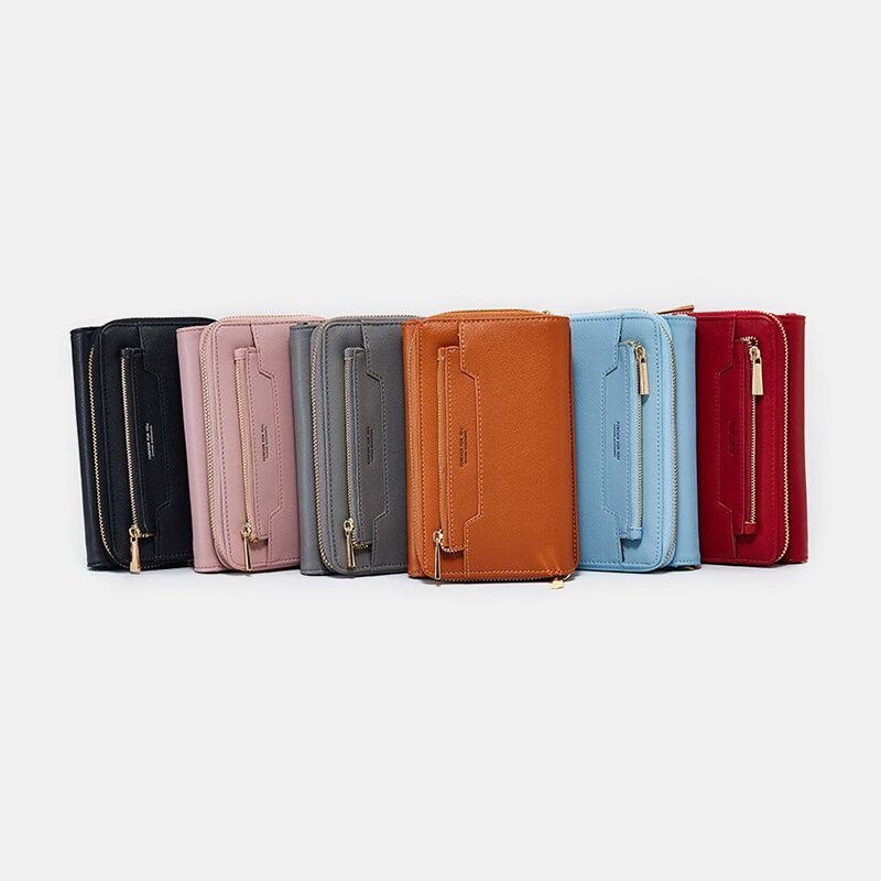 Dame Pu 6.3 Tommers Telefon Solid Crossbody Bag Telefonveske Lommebok