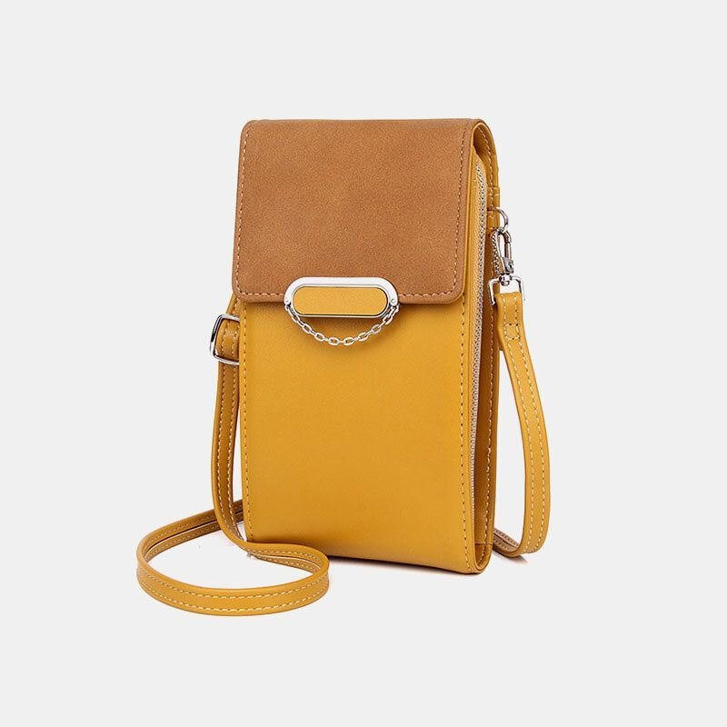 Dame Pu Leather Multi-bære Mote Casual Telefonveske Cross Body Bag