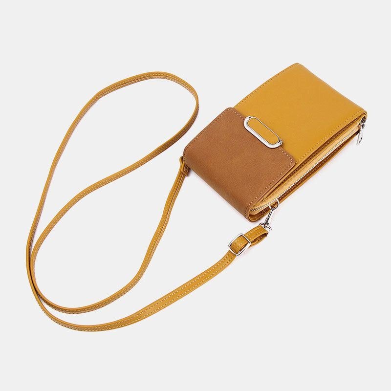 Dame Pu Leather Multi-bære Mote Casual Telefonveske Cross Body Bag