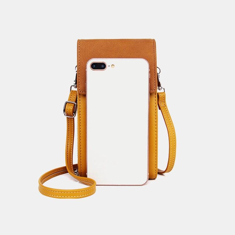 Dame Pu Leather Multi-bære Mote Casual Telefonveske Cross Body Bag