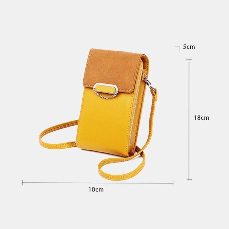 Dame Pu Leather Multi-bære Mote Casual Telefonveske Cross Body Bag