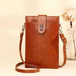 Dame Pu Leather Retro 6.3 Tommers Telefonveske Mini Multikortspor Crossbody-vesker Skulderveske