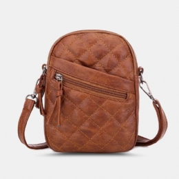 Dame Pu-skinn Argyle-mønster Øretelefonhull Uformelt 6.3 Tommers Telefonveske Crossbody-vesker Skulderveske