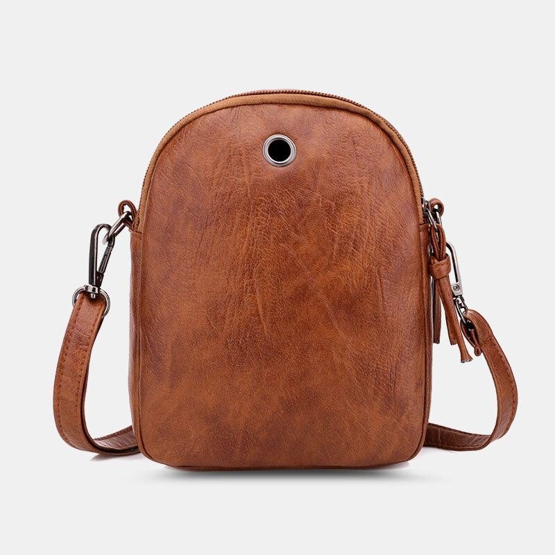 Dame Pu-skinn Argyle-mønster Øretelefonhull Uformelt 6.3 Tommers Telefonveske Crossbody-vesker Skulderveske