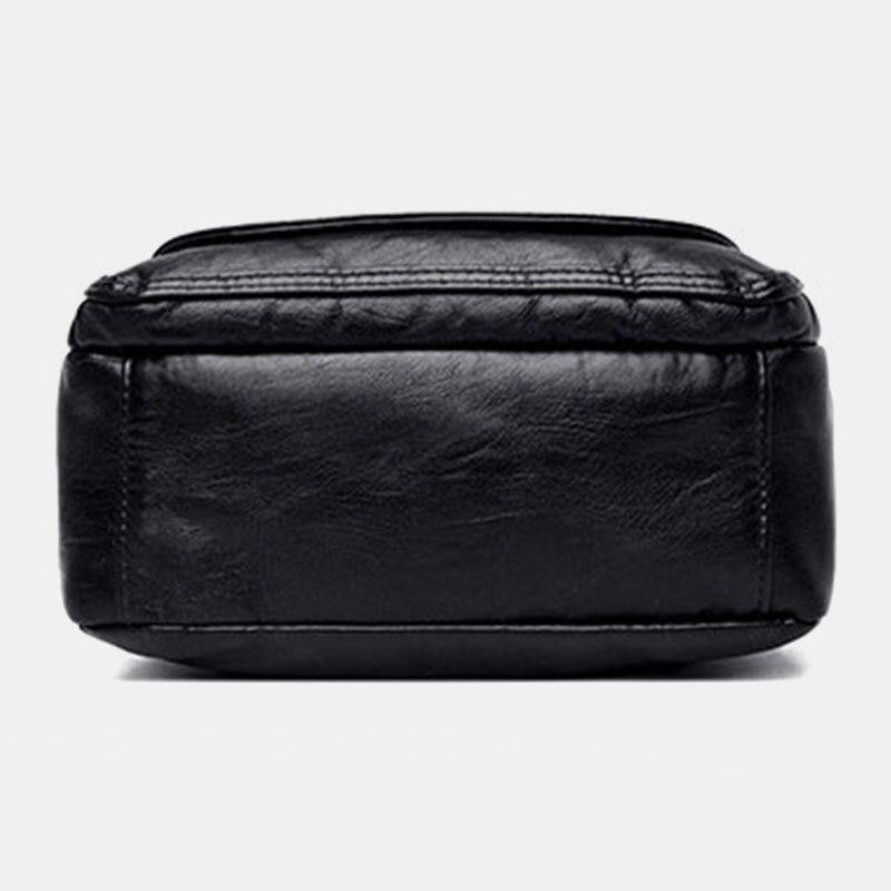 Dame Pu-skinn Med Stor Kapasitet Multilomme Uformelle Crossbody-vesker Skulderveske